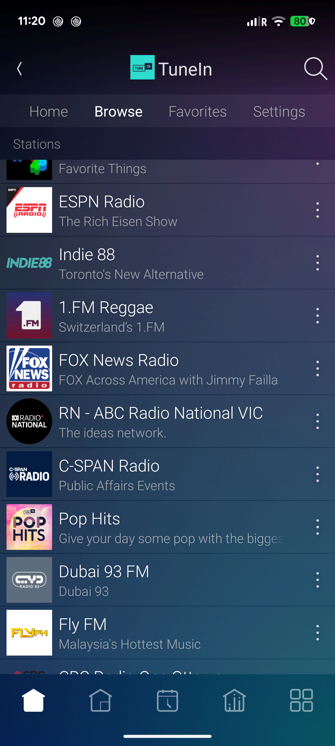Control4 X4 4.3 navigation bar at bottom of portrait screen