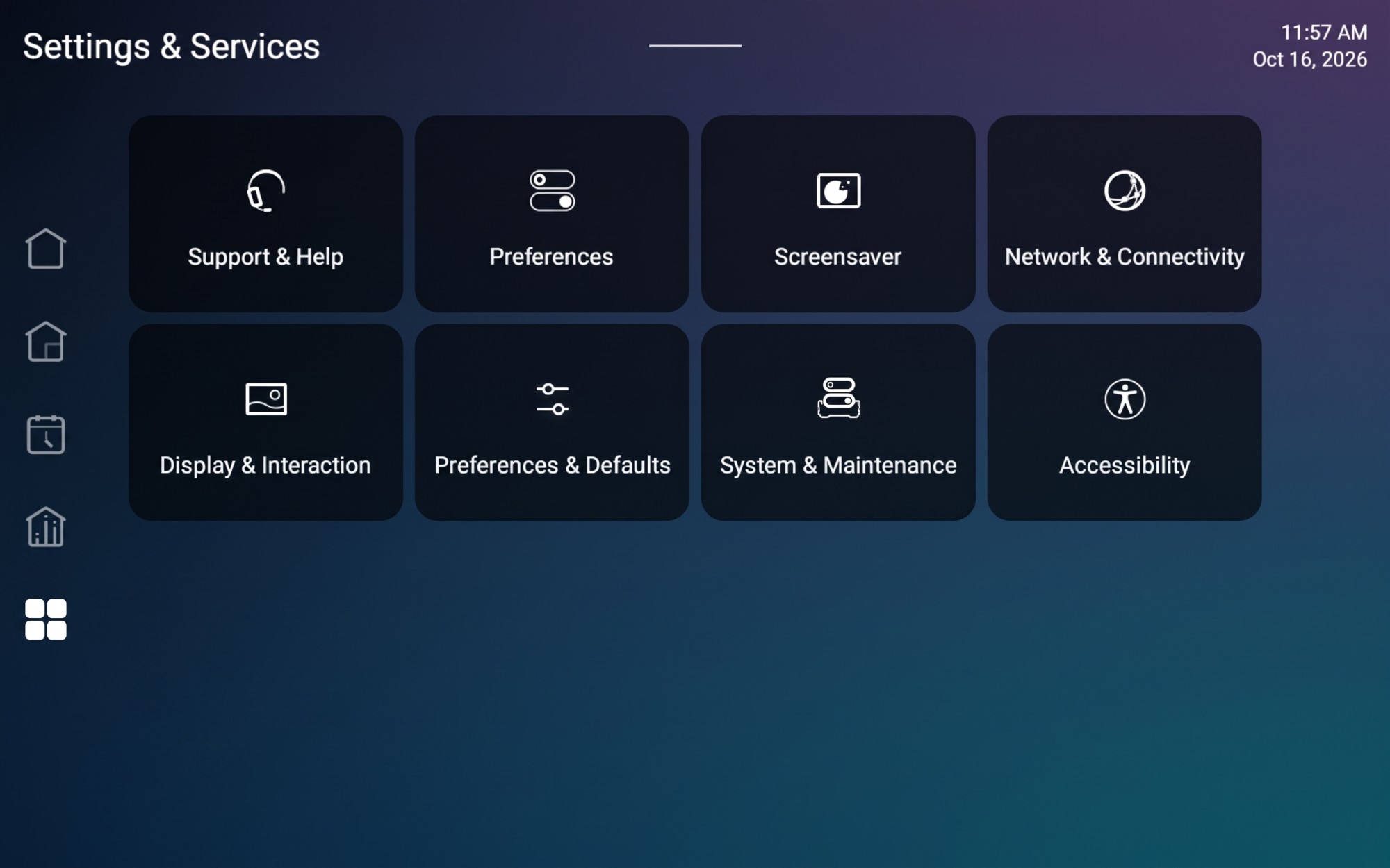 Reorganized Control4 X4 Settings landscape