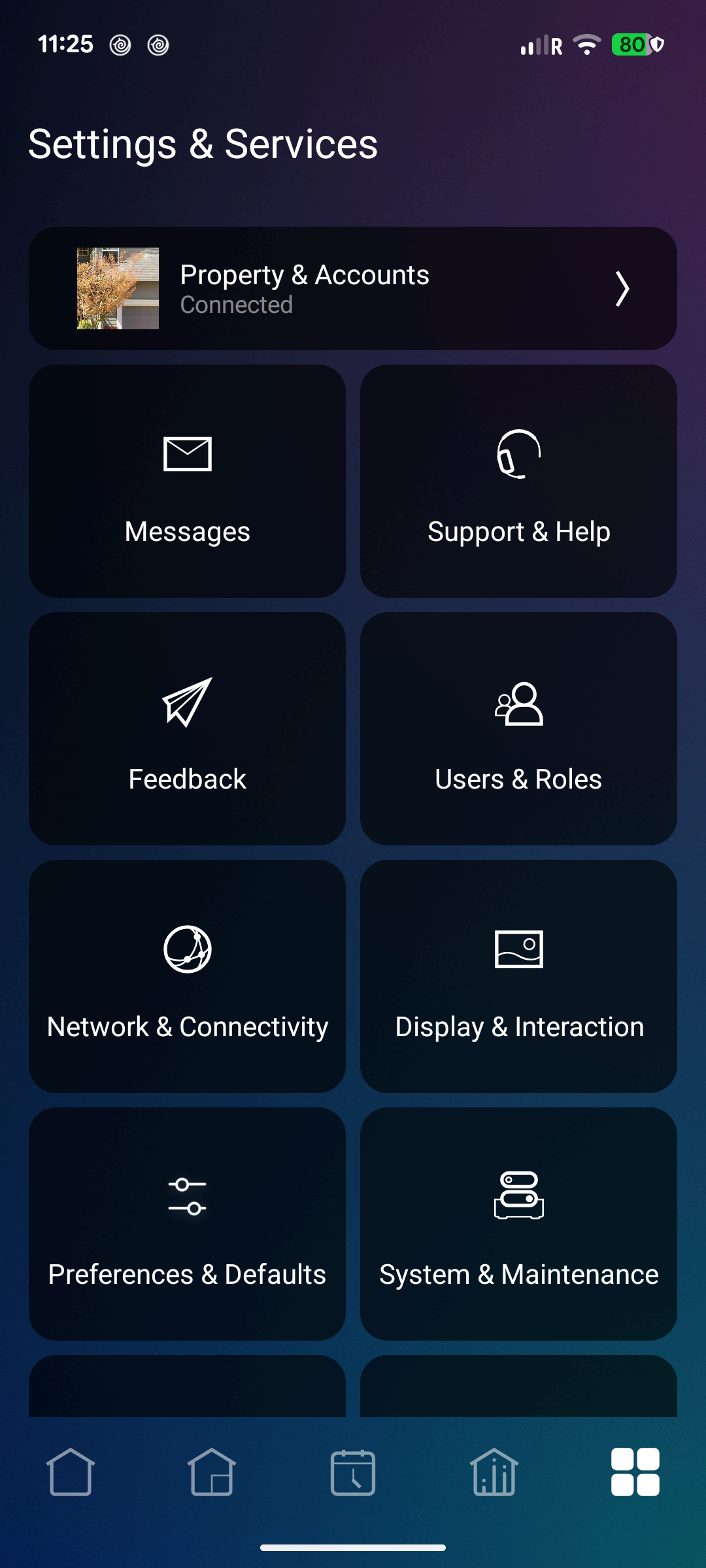 Reorganized Control4 X4 Settings portrait