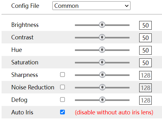 Camera Settings Bitmap Display Settings